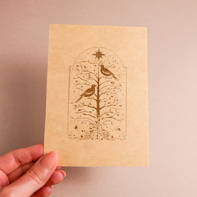 Крафтова різдвяна листівка "Горлиці"