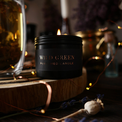 Парфумована свічка "Wild Green" у металевій баночці з кришкою (travel-формат)