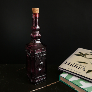 Декоративна пляшка зі скла винного кольору